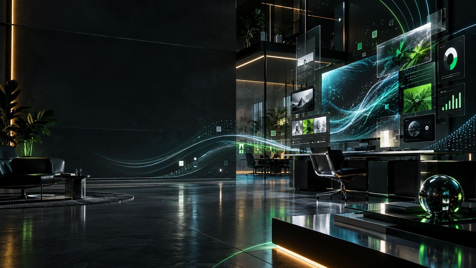 Futuristic EMS 7 studio scene